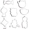 8 Pcs Chinese New Year DIY Stainless Steel Cookie Cutters Mold - Gold Ingot/ Firecracker/ Lantern/ Fu Character