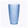 Diamond Cut Acrylic Glasses Drinking Set of 4 (19oz), Plastic Drinking Glasses, BPA Free Cocktail Glasses, Drinkware Set, Drinking Water Glasses