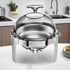 SOGA 2X 6L Round Chafing Stainless Steel Food Warmer with Glass Roll Top