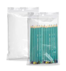 Clear Reclosable Zipper Bags with Hanging Hole, 6 x 9 Inch. Pack of 100 Resealable Plastic Bags 2 Mil. Poly & Plastic Packaging Bags for Pills
