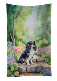 Cavalier Spaniel Spring Path Kitchen Towel Dish Cloths Guest Hand Towel Decorative Bathroom Towel for Face,Tea, Dishcloth, Kitchen and Bath