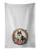 Finnish Lapphund and Flowers Kitchen Towel Set of 2 White Dish Towels Decorative Bathroom Hand towel for Hand, Face, Hair, Yoga, Tea, Dishcloth