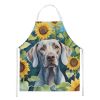 Weimaraner in Sunflowers Apron Cooking Kitchen Server Baking Crafts Gardening for Adult Women Men, Unisex, Large, Multicolor