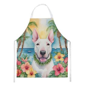 NEW English Bull Terrier Luau Apron Cooking Kitchen Server Baking Crafts Gardening for Adult Women Men, Unisex, Large, Multicolor