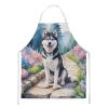 Siberian Husky Spring Path Apron Cooking Kitchen Server Baking Crafts Gardening for Adult Women Men, Unisex, Large, Multicolor