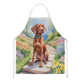 Vizsla Spring Path Apron Cooking Kitchen Server Baking Crafts Gardening for Adult Women Men, Unisex, Large, Multicolor