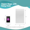 Clear Reclosable Zipper Bags with Hanging Hole, 6 x 9 Inch. Pack of 100 Resealable Plastic Bags 2 Mil. Poly & Plastic Packaging Bags for Pills