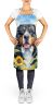 Greater Swiss Mountain Dog in Sunflowers Apron Cooking Kitchen Server Baking Crafts Gardening for Adult Women Men, Unisex, Large, Multicolor