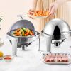 SOGA 2X 6L Round Chafing Stainless Steel Food Warmer with Glass Roll Top