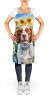Brittany Spaniel in Sunflowers Apron Cooking Kitchen Server Baking Crafts Gardening for Adult Women Men, Unisex, Large, Multicolor