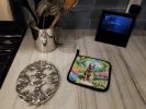 German Shepherd Spring Path Pair of Pot Holders Kitchen Heat Resistant Pot Holders Sets Oven Hot Pads for Cooking Baking BBQ, 7 1/2 x 7 1/2