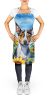 Rat Terrier in Sunflowers Apron Cooking Kitchen Server Baking Crafts Gardening for Adult Women Men, Unisex, Large, Multicolor