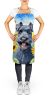 Kerry Blue Terrier in Sunflowers Apron Cooking Kitchen Server Baking Crafts Gardening for Adult Women Men, Unisex, Large, Multicolor