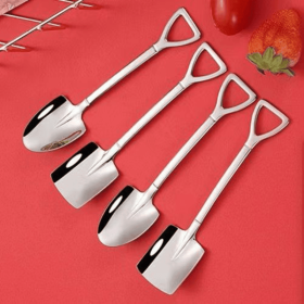 4pcs/10pcs Spoons; Stainless Steel Shovel Spoon; Home Kitchen Supplies (Quantity: 4Pcs)