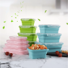Reusable Pizza Storage Container with  Microwavable Serving Trays - Adjustable Pizza Slice Container to Organize & Save Space - BPA Free, Microwa