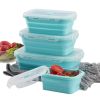 Reusable Pizza Storage Container with  Microwavable Serving Trays - Adjustable Pizza Slice Container to Organize & Save Space - BPA Free, Microwa