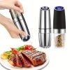 1pc/2pcs Electric Pepper Mill Herb Coffee Grinder Automatic Gravity Induction Salt Shaker Grinders Machine Kitchen Herb Spice Mill Tools (Battery