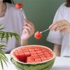 1pc Watermelon Cutter Slicer, Stainless Steel Watermelon Cube Cutter Quickly Safe Watermelon Knife, Fun Fruit Salad Melon Cutter For Kitchen Gadg