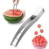 1pc Watermelon Cutter Slicer, Stainless Steel Watermelon Cube Cutter Quickly Safe Watermelon Knife, Fun Fruit Salad Melon Cutter For Kitchen Gadg