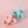 1pc; Egg Poacher; Silicone Egg Steamer Food Grade High Temperature Resistant Children's Food Supplement 3 Holes Steamed Egg Tray Convenient Boile