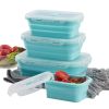 Reusable Pizza Storage Container with  Microwavable Serving Trays - Adjustable Pizza Slice Container to Organize & Save Space - BPA Free, Microwa