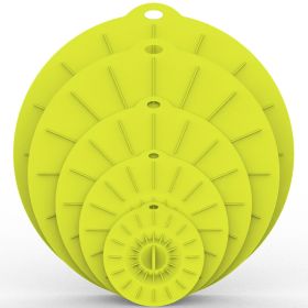 5pcs Silicone Fresh-keeping Cover; Microwave Oven Heating Cover; Food Dust-proof Splash-proof Bowl Cover Set; Kitchen Supplies (Color: E.)