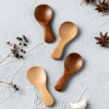 4Pcs Mini Wooden Spoons; Small Spice Condiment Spoon; Sugar Tea Coffee Scoop; Short Handle Wood Spoon; Jam Mustard Ice Cream Wood Spoons; Kitchen