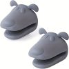 2pcs Oven Mitts, Food Grade High Temperature Resistant Silicone Hand Clip, Baking Gloves, Oven Gloves, Silicone Hippopotamus Heat Insulated Hand