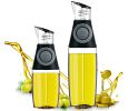 1pc Oil Dispenser Bottle; 17oz Olive Oil Dispenser Oil Sprayer; Clear Glass Refillable Oil And Vinegar Dispenser Bottle With Measuring Scale Pump